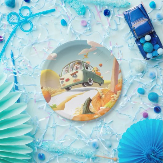 Assiettes En Carton Balade en Citrouille lunaire (Fête)