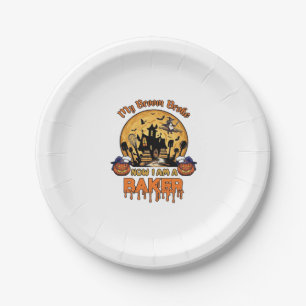 Assiettes En Carton Balai Brisé Pâtissier Halloween Sorcière Chef Citr