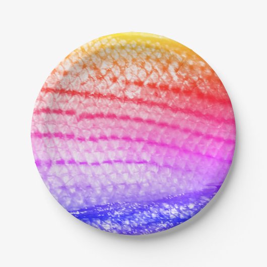 Assiettes En Carton Balances de poisson rose pourpre arc-en-ciel 4Jani (Devant)