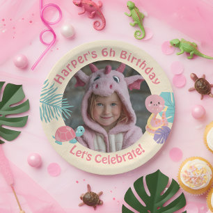 Assiettes En Carton Balances et queues Reptile fille Anniversaire