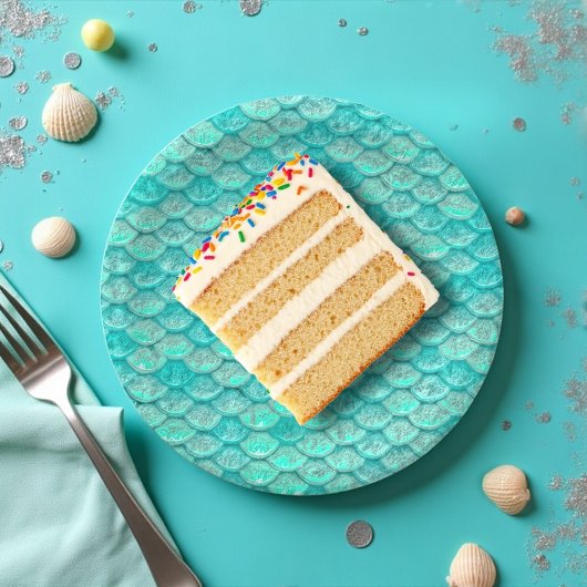 Assiettes En Carton Balances vertes de mer de sirènes