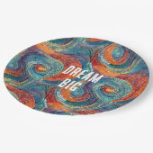 Assiettes En Carton Balayage bleu rouge orange (Angle)