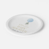 Assiettes En Carton Balcon Bleu, Eucalyptus, Verdure, Baby shower (Angle)