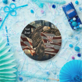 Assiettes En Carton Bald Eagle American Flag Pays Plaques papier (Fête)