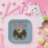 Assiettes En Carton Bald Eagle avec Fireworks - USA 250 ans 1776-2026 (Fête)
