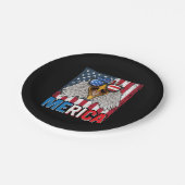 Assiettes En Carton Bald Eagle Merica 4 juillet (Angle)
