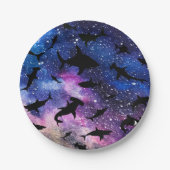 Assiettes En Carton Baleine de requin-requin ombragé sur galaxie incli (Devant)