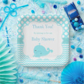 Assiettes En Carton Baleine mignonne avec Baby shower bébé bleu garçon (Fête)