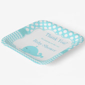 Assiettes En Carton Baleine mignonne avec Baby shower bébé bleu garçon (Angulaire)
