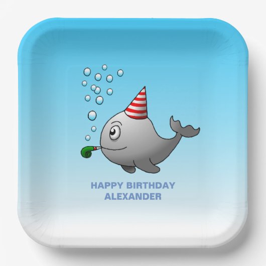 Assiettes En Carton Baleine prête à la fête (Recto)