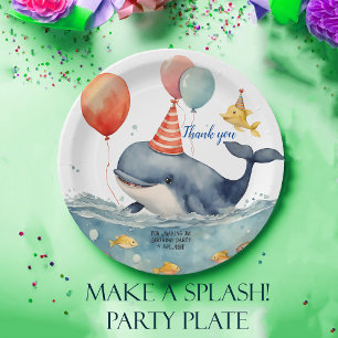 Assiettes En Carton Baleines faire un Merci d'anniversaire aux garçons