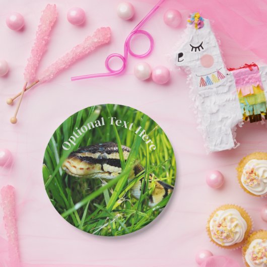 Assiettes En Carton Ball Python serpent dans l'herbe (Fête)