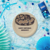 Assiettes En Carton Ball Python Snake, Brown et Tan Personnalisé (Fête)