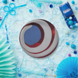 Assiettes En Carton Balle de Noël Patriotique Rouge Blanc Bleu