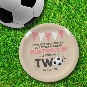Assiettes En Carton Balle de soccer étoile 2e anniversaire