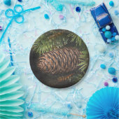 Assiettes En Carton Balle de vacances dessinée Pinecone et aiguilles d (Fête)