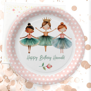 Assiettes En Carton Ballerina 3e fille anniversaire