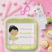 Assiettes En Carton Ballerina afro-américaine mignonne anniversaire (Fête)