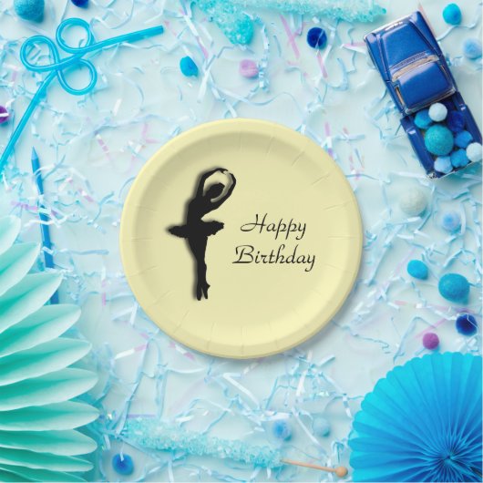Assiettes En Carton Ballerina Anniversaire Jaune (Fête)