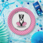 Assiettes En Carton Ballerina Ballet Princess Boston Terrier (noir) (Fête)
