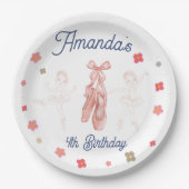 Assiettes En Carton Ballerina Ballet rose Motif Plaque papier d'annive (Devant)