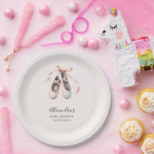 Assiettes En Carton Ballerina Chaussures Bow rose or bébé fille douche (Fête)
