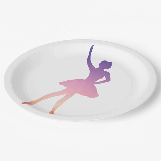 Assiettes En Carton Ballerina de nom personnalisé moderne (Angle)