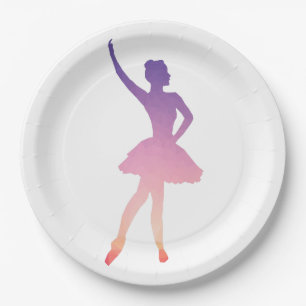 Assiettes En Carton Ballerina de nom personnalisé moderne