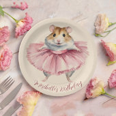 Assiettes En Carton Ballerina Hamster Girl Anniversaire