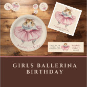 Assiettes En Carton Ballerina Hamster Girl Anniversaire