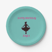 Assiettes En Carton Ballerina Happy Birthday Party Plaque papier (Devant)