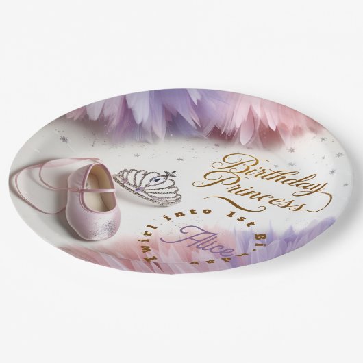 Assiettes En Carton Ballerina Princess Party - Twirl en magie! (Angle)