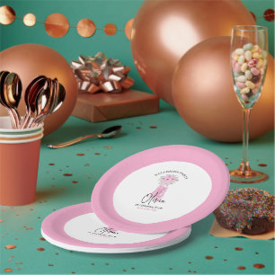 Assiettes En Carton Ballerina rose adorable fête d'anniversaire