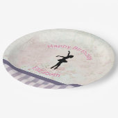 Assiettes En Carton Ballerina Silhouette sur l'anniversaire Motif Vint (Angle)