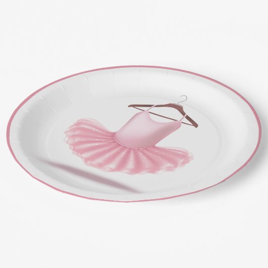 Assiettes En Carton Ballerina Tutu Ballet Rose Girly Elegant Glam (Angle)
