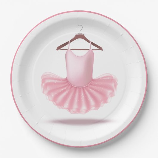 Assiettes En Carton Ballerina Tutu Ballet Rose Girly Elegant Glam (Devant)