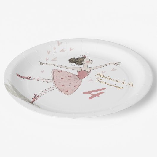 Assiettes En Carton ballerina tutu fête d'anniversaire (Angle)