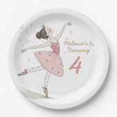 Assiettes En Carton ballerina tutu fête d'anniversaire (Devant)