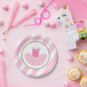 Assiettes En Carton Ballerina Tutu Plaques d'anniversaire avec rayures (Fête)