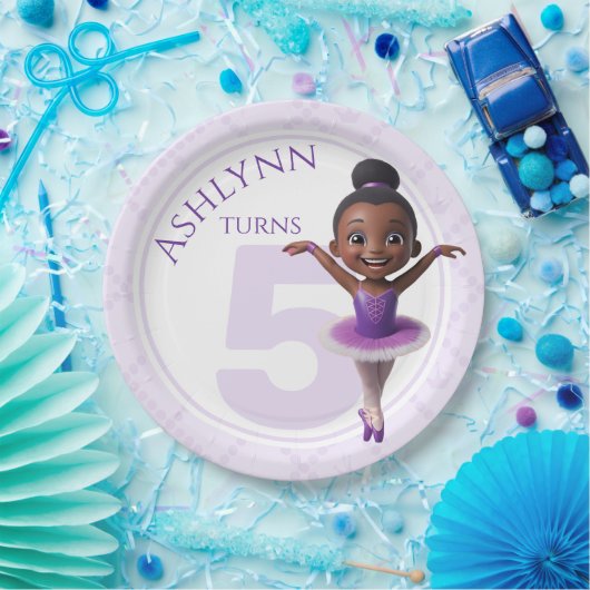 Assiettes En Carton Ballerina violette personnalisée pour les filles A (Fête)