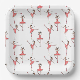 Assiettes En Carton Ballerine Ballet Danseuse Personnalisée