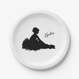 Assiettes En Carton Ballerine Fatiguée Personnalisée avec Nom