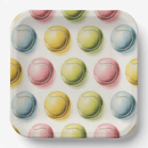 Assiettes En Carton Balles de tennis colorées