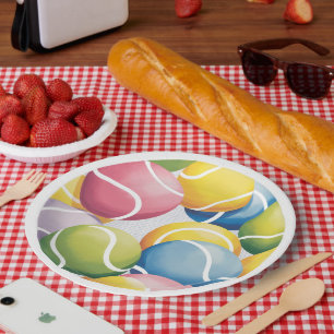 Assiettes En Carton Balles de tennis colorées