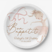 Assiettes En Carton Ballet Cute Girls' Pastel Ballerina Anniversaire (Devant)