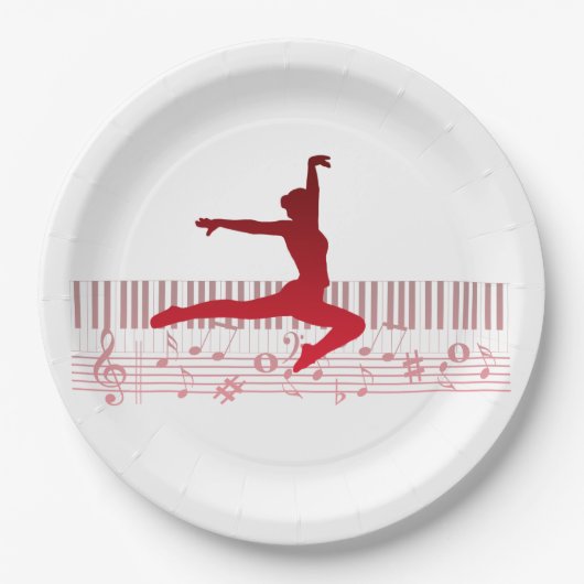 Assiettes En Carton Ballet dancer sur clavier (Devant)