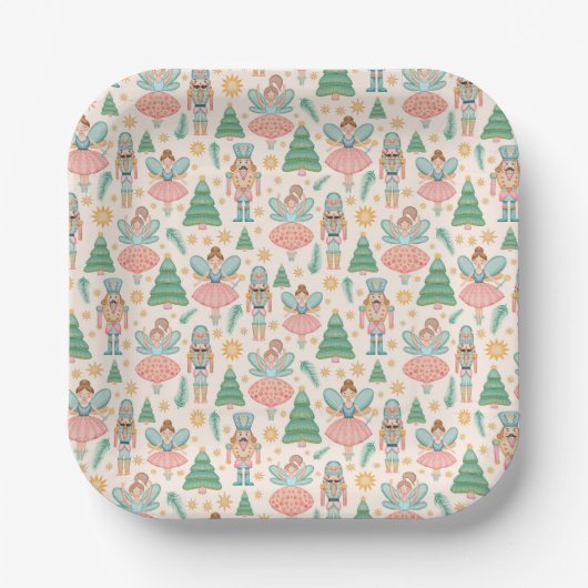 Assiettes En Carton Ballet et fées de craquelins sur Arrière - plan de (Recto)