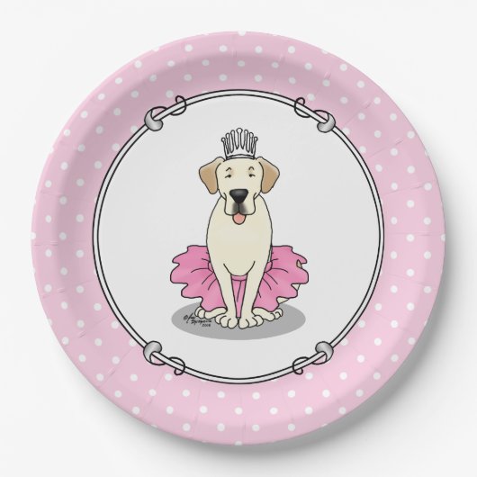 Assiettes En Carton Ballet Princess Yellow Lab Labrador Retriever Chie (Devant)