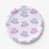 Assiettes En Carton Ballet rose et violet Anniversaire Tutu Aquarelle (Devant)