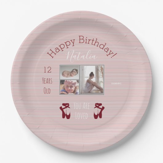 Assiettes En Carton Ballet Thème Anniversaire Plaque avec photos - Mau (Devant)